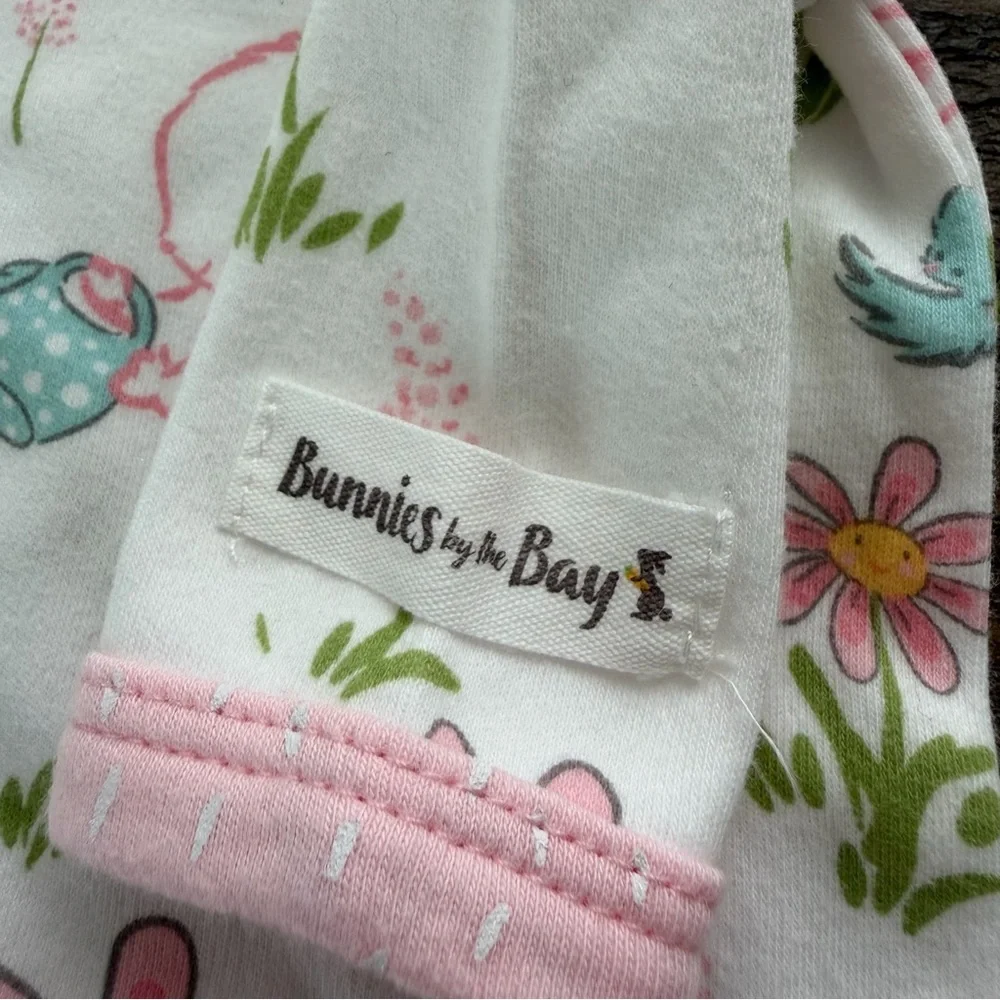 Bunnies by the Bay Baby Girls 0-3‎ months Bunny Floral Cotton Tie Bottom Gown NB